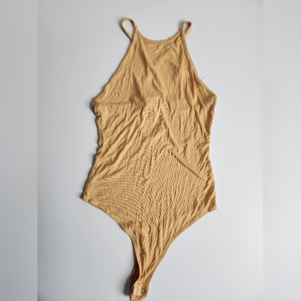 DOUBLE ZERO Tank Bodysuit yellow‎ size medium NWT